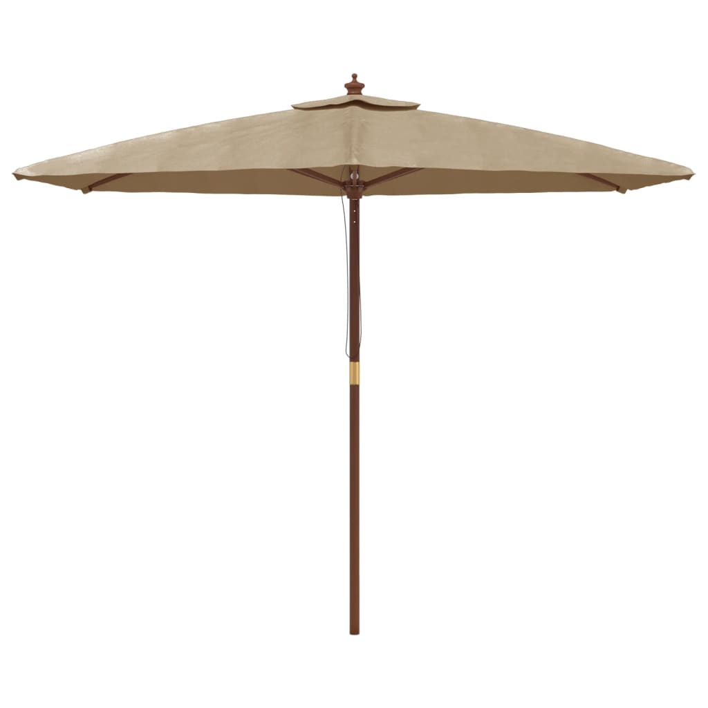 Parasol ogrodowy na drewnianym słupku, kolor taupe, 299x240 cm