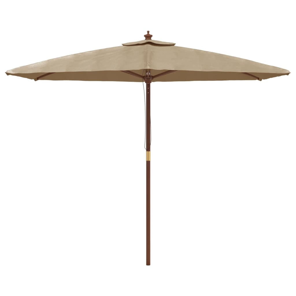 vidaXL Puutarhan aurinkovarjo puutolppa taupe 299x240 cm