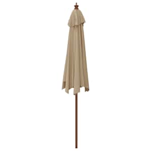 Zahradní slunečník s dřevěnou tyčí taupe 299 x 240 cm - obrázek 5