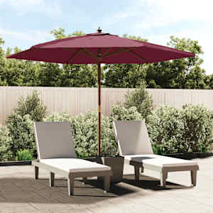 Vrtni senčnik z lesenim drogom bordo rdeč 299x240 cm