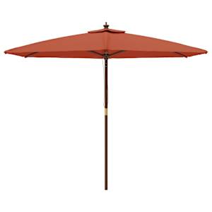 vidaXL Garden Parasol with Wooden Pole Terracotta 299x240 cm