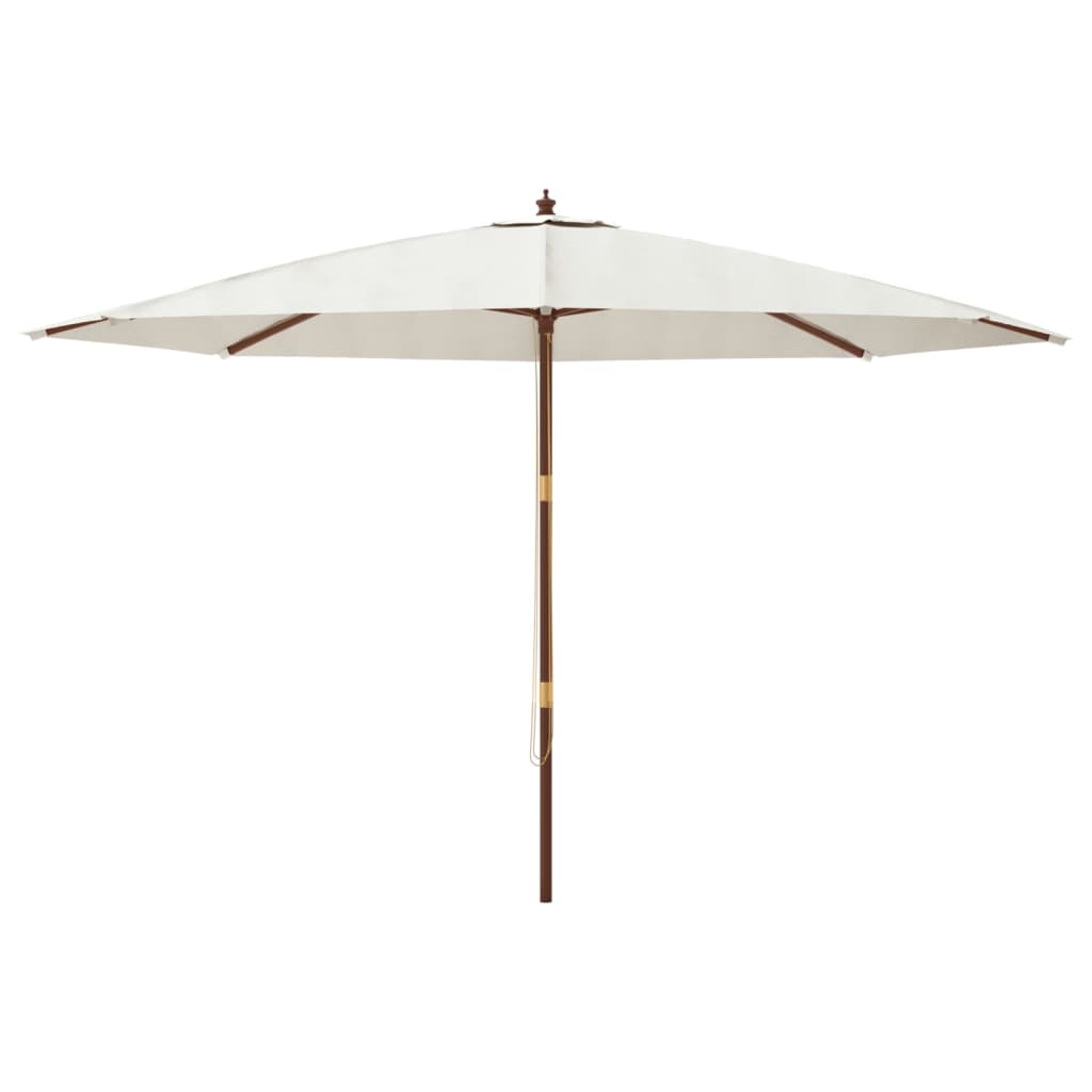 vidaXL Parasol met houten paal 400x273 cm zandkleurig afbeelding