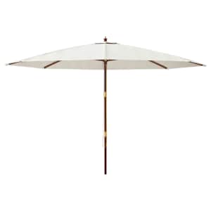 vidaXL Garden Parasol with Wooden Pole Sand 400x273 cm