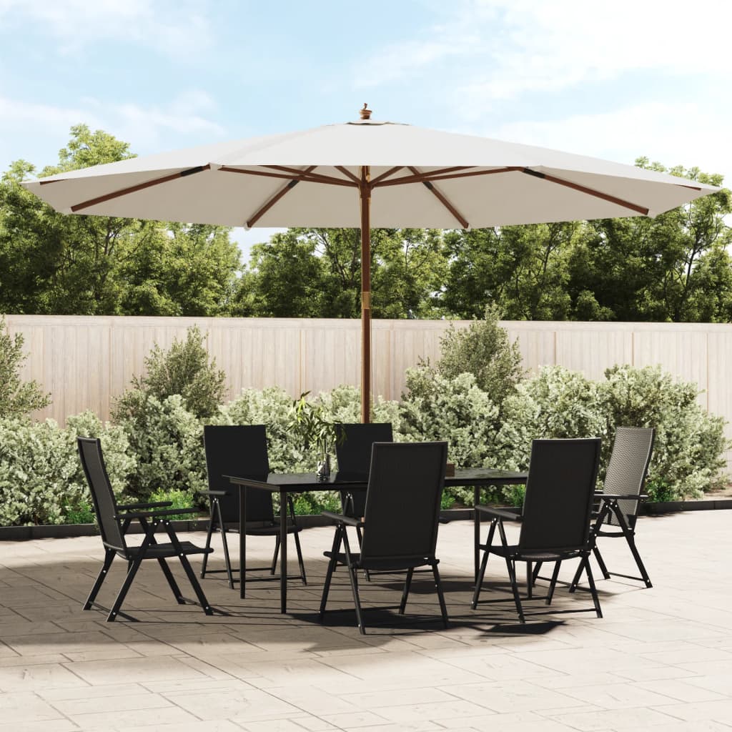 vida XL Sonnenschirm mit Holzmast Sandfarben 400x 273 cm