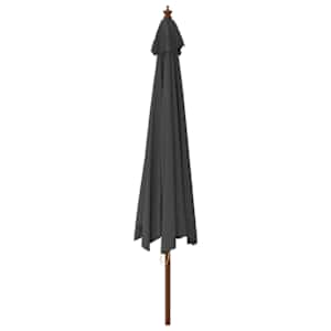 Zahradní slunečník s dřevěnou tyčí antracitový 400 x 273 cm - obrázek 5