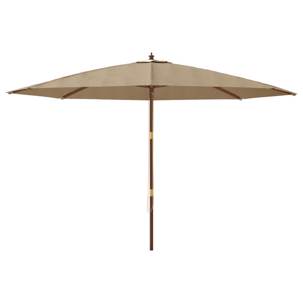 vidaXL Parasol met houten paal 400x273 cm taupe afbeelding