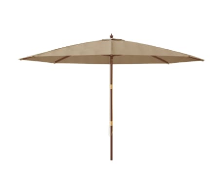 vidaXL Hageparasoll med trestang gr&aring;brun 400x273 cm