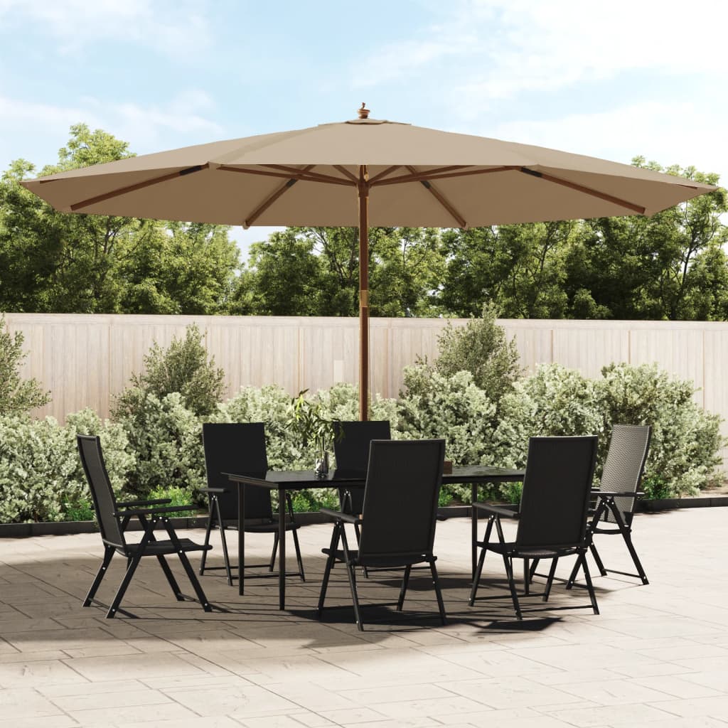vida XL Sonnenschirm mit Holzmast Taupe 400x 273 cm