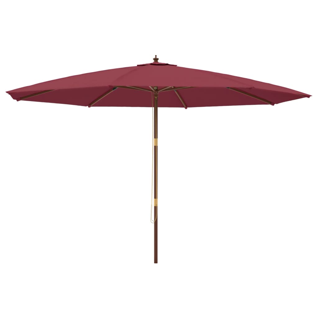 vidaXL Parasol met houten paal 400x273 cm bordeauxrood