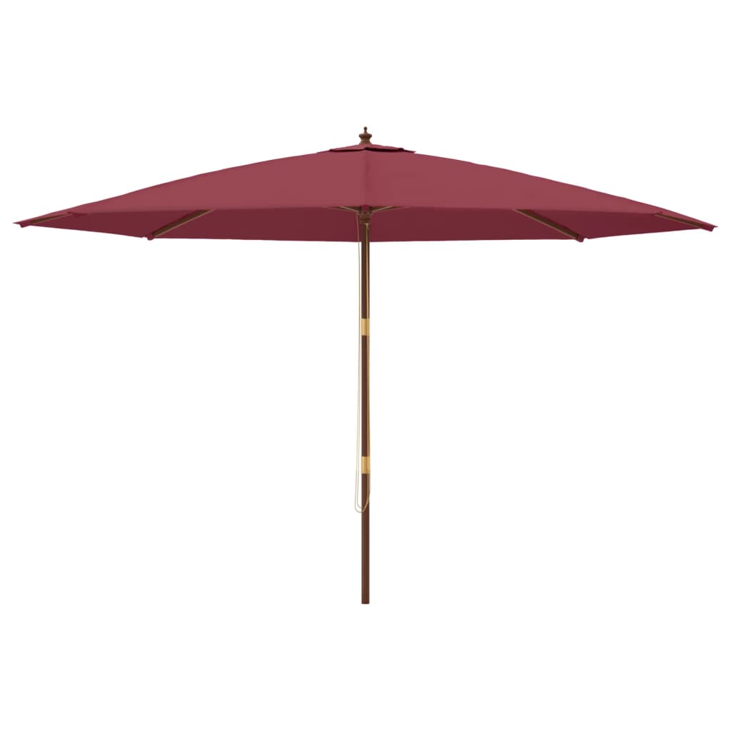 vidaXL Parasol met houten paal 400x273 cm bordeauxrood afbeelding