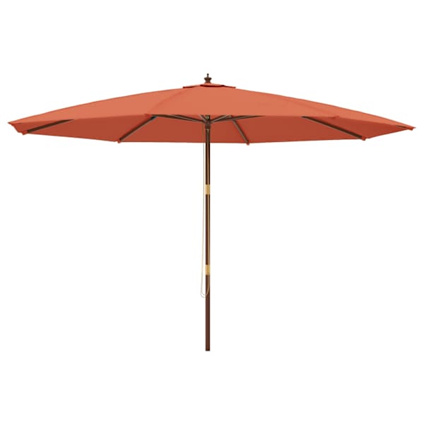 vidaXL aia p&auml;ikesevari puidust postiga, terrakota, 400 x 273 cm