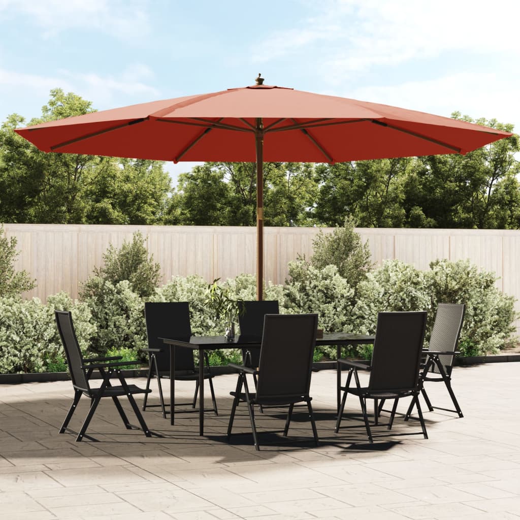 vidaXL haveparasol med træstang 400x273 cm terrakotta