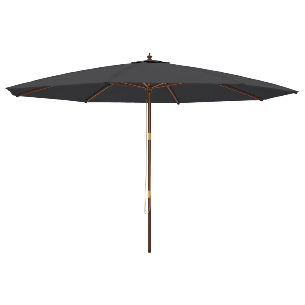 vidaXL Parasol met houten paal 400x273 cm zwart