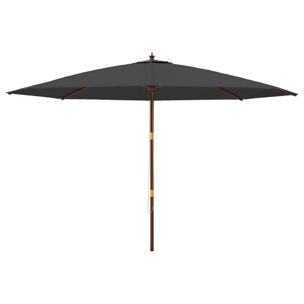 vidaXL Parasol met houten paal 400x273 cm zwart