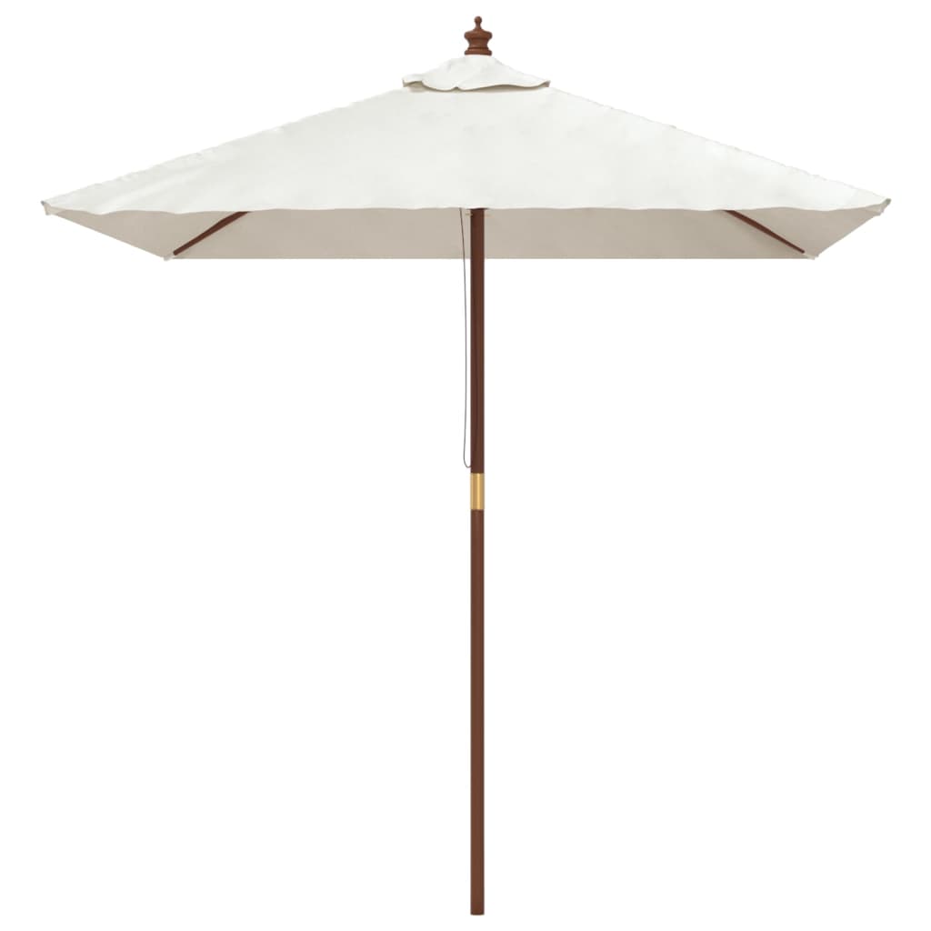 vidaXL Parasol met houten paal 198x198x231 cm zandkleurig afbeelding