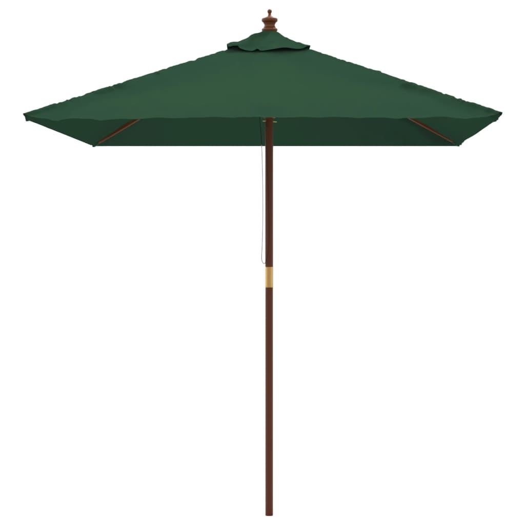 vidaXL Parasol met houten paal 198x198x231 cm groen afbeelding