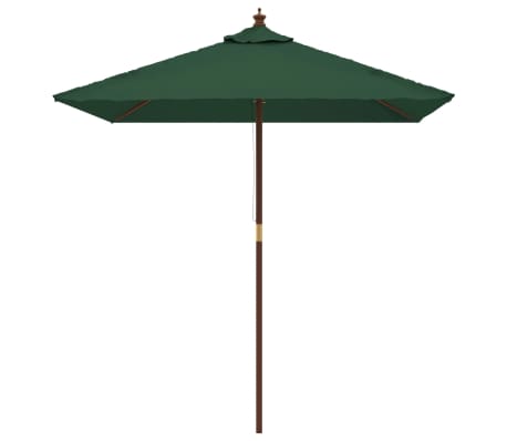 vidaXL Parasol met houten paal 198x198x231 cm groen