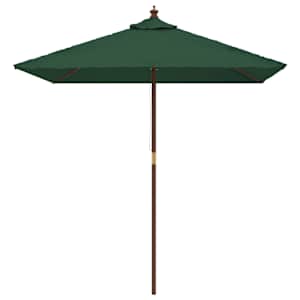 vidaXL Parasol met houten paal 198x198x231 cm groen