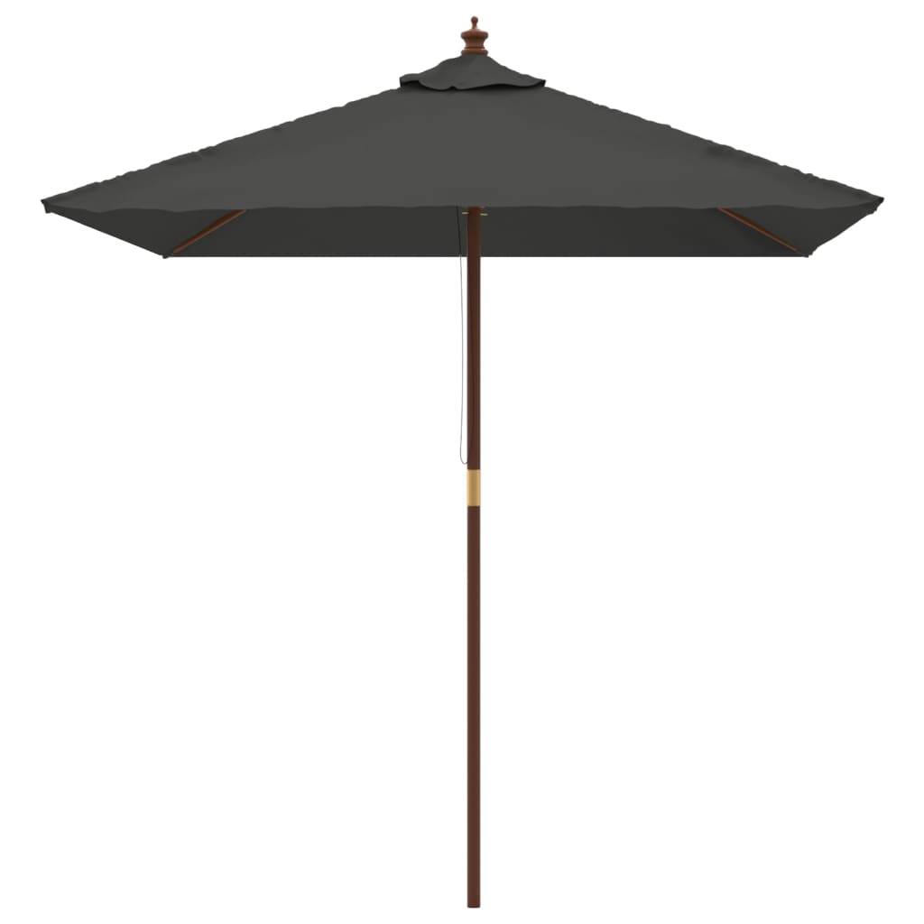 vidaXL Parasol met houten paal 198x198x231 cm antracietkleurig afbeelding