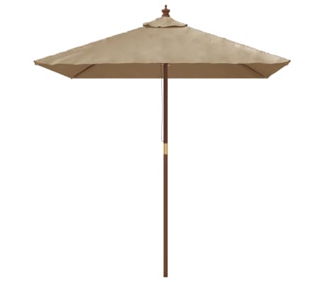 vidaXL Garden Parasol with Wooden Pole Taupe 198x198x231 cm
