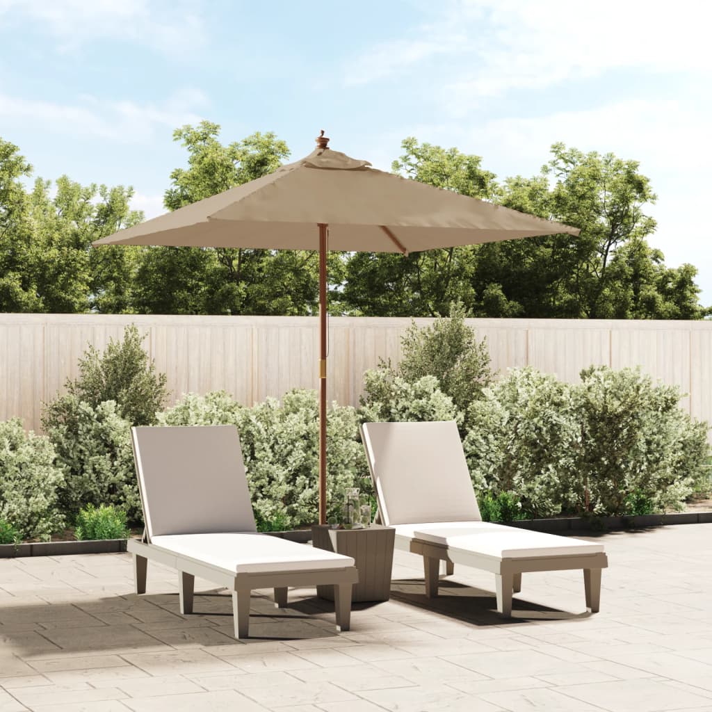 vida XL Sonnenschirm mit Holzmast Taupe 198x 198x 231 cm