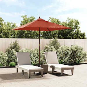 Vrtni senčnik z lesenim drogom terakota 198x198x231 cm