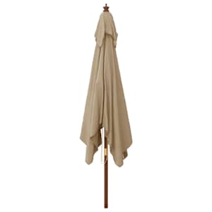 Zahradní slunečník s dřevěnou tyčí taupe 300 x 300 x 273 cm - obrázek 4