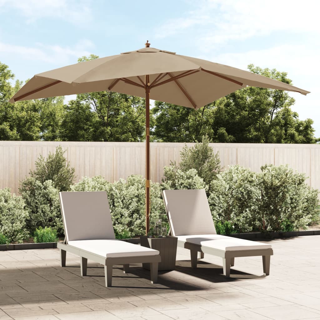 vida XL Sonnenschirm mit Holzmast Taupe 300x 300x 273 cm