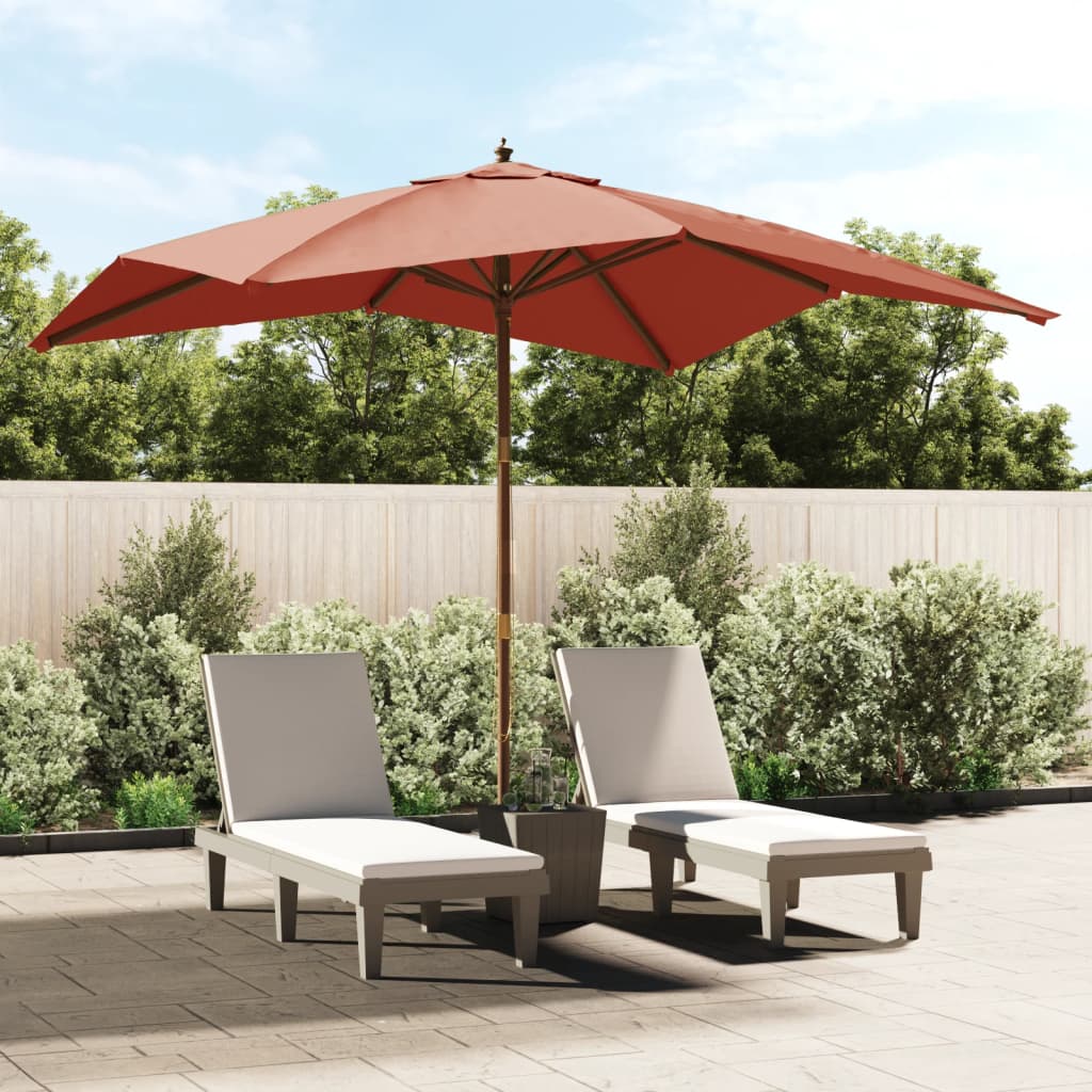 vidaXL Parasoll med tr&auml;st&aring;ng 300x300x273 cm terrakotta