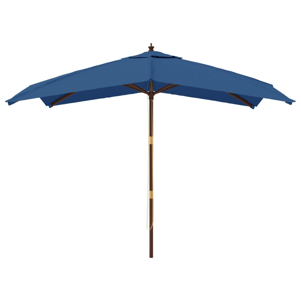 vidaXL Umbrelă de grădină stâlp din lemn, albastru azur 300x300x273 cm
