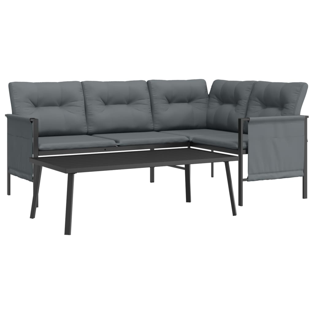 vidaXL 2-delige Loungeset staal antracietkleurig afbeelding