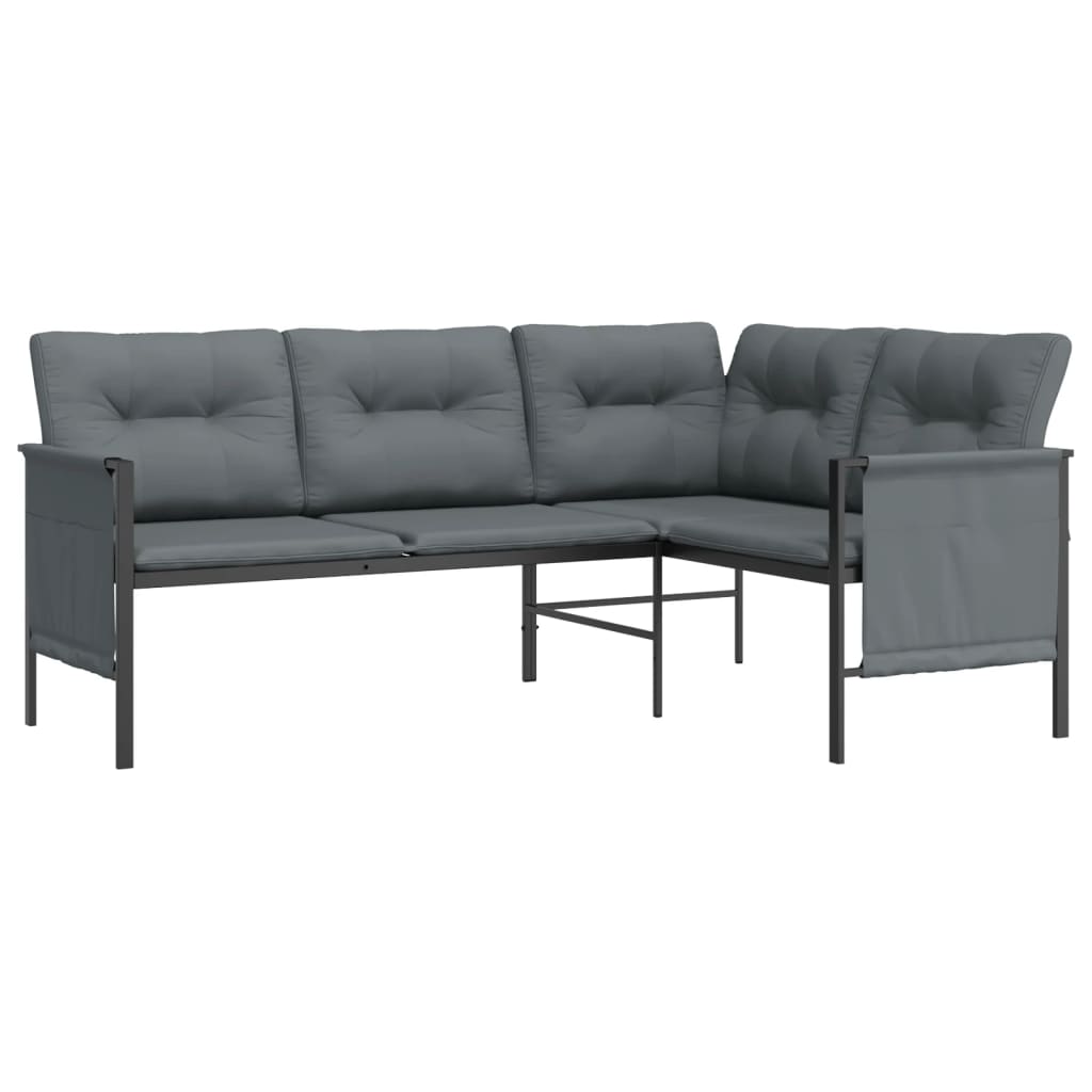 Thumbnail - vidaXL Garten-Ecksofa Anthrazit Stahl und Textilene
