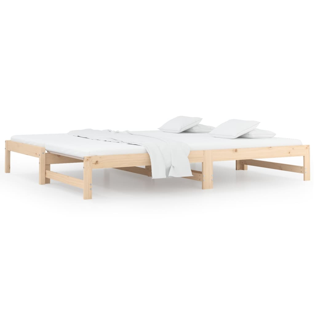 vidaXL Slaapbank uitschuifbaar massief grenenhout 2x(90x200) cm