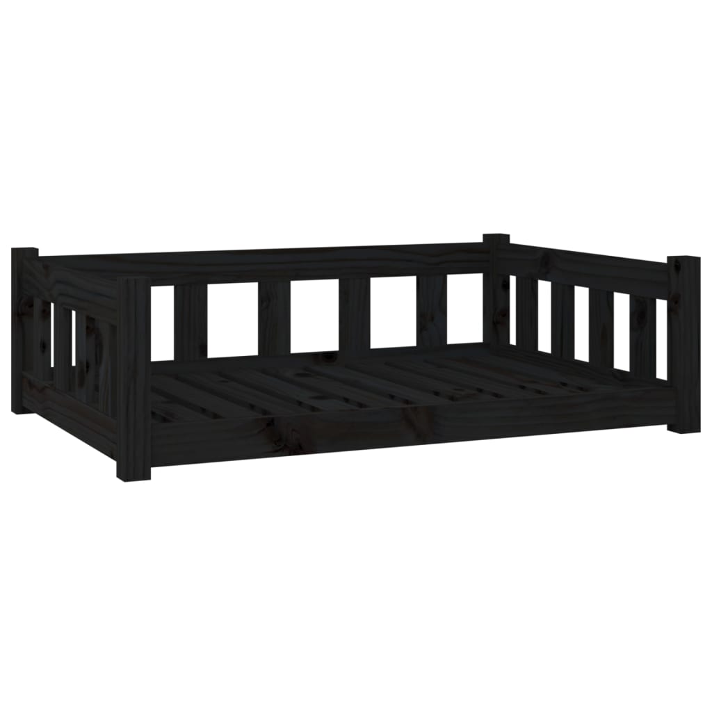 vidaXL Hondenmand 95,5x65,5x28 cm massief grenenhout zwart