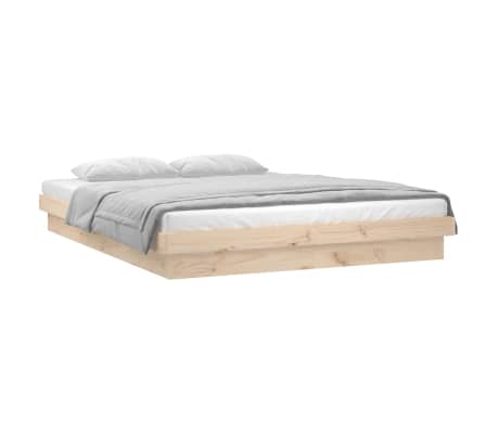 VidaXL LED Bed Frame 120x190 Cm Small Double Solid Wood | VidaXL.ie