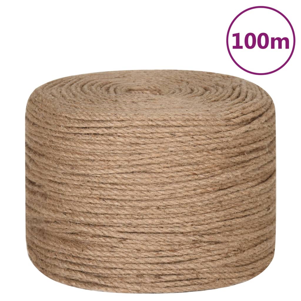 vidaXL Jutové lano 100 m dlouhé 6 mm silné