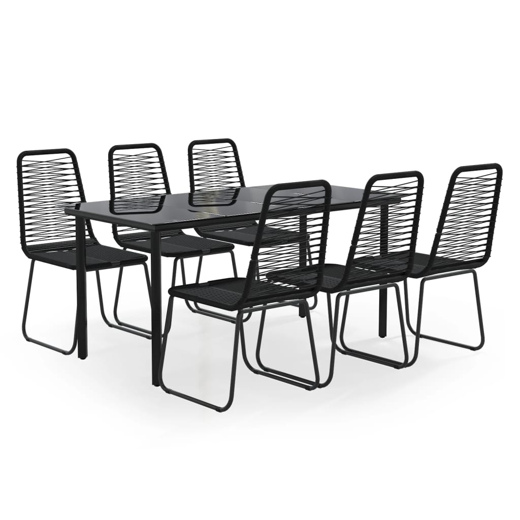 vidaXL 7-delige Tuinset zwart