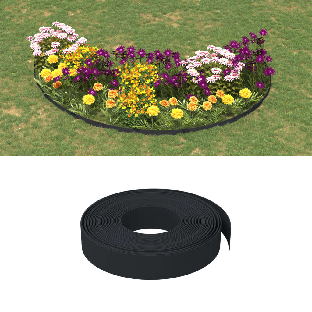 Obrzeże ogrodowe, czarne, 10 m, 10 cm, polietylen
