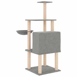 Škrabadlo pro kočky se sisalovými sloupky světle šedé 132 cm - obrázek 5