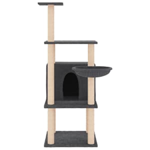 Škrabadlo pro kočky se sisalovými sloupky tmavě šedé 132 cm - obrázek 3