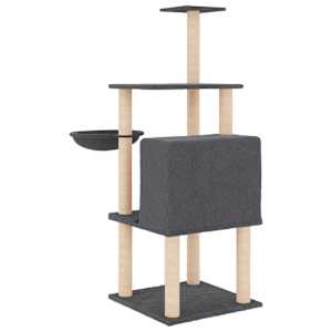 Škrabadlo pro kočky se sisalovými sloupky tmavě šedé 132 cm - obrázek 5