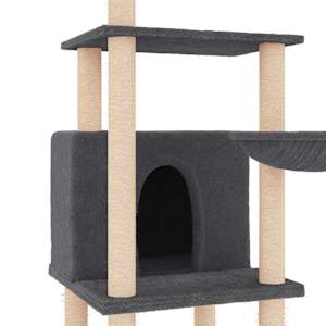 Škrabadlo pro kočky se sisalovými sloupky tmavě šedé 132 cm - obrázek 6
