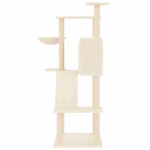 Škrabadlo pro kočky se sisalovými sloupky krémové 143 cm - obrázek 4