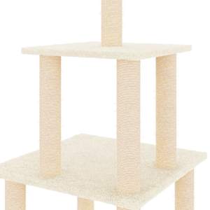 Škrabadlo pro kočky se sisalovými sloupky krémové 111 cm - obrázek 5
