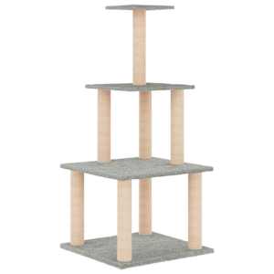 Škrabadlo pro kočky se sisalovými sloupky světle šedé 111 cm - obrázek 4