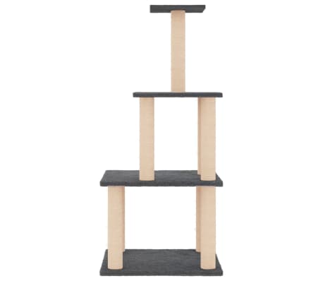 vidaXL Kattenmeubel met sisal krabpalen 111 cm donkergrijs