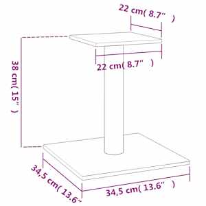 Škrabadlo pro kočky s plošinou krémové 38 cm - obrázek 5