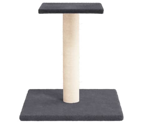 vidaXL Cat Scratching Post Dark Grey Engineered wood, plush, sisal Small