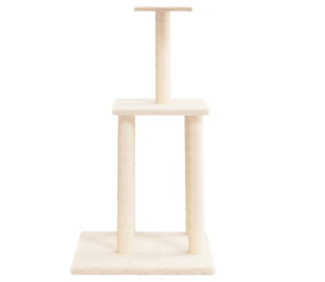 vidaXL Cat Tree with Sisal Scratching Posts Cream 85.5 cm
