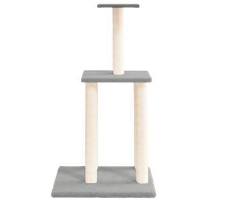 vidaXL Arbre &agrave; chat avec griffoirs en sisal gris clair 85,5 cm